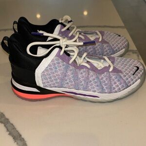 Brand new Nike Lebron XVIII graffiti sneakers boys size 3. Pink purple blue